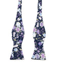 Purple Floral Bow Tie Self Tie Bow Tie Mytieshop - SWEET PEA-Purple floral bow tie Sweet Pea Bow Tie 100% Cotton Flannel Handmade Adjustable to fit most neck sizes 13 3/4" - 18" Color: Blue Great for Prom Dinners Interviews Photo shoots Photo sessions Dates Groom to stand out between his Groomsmen pair them up with neckties while he wears the bow tie. Purple Floral Bow Tie Floral self tie bow tie for weddings and events. Great anniversary present and gift. Also great gift for the groom and his g