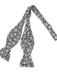 Rose - Men's Black and white Self Tie Bow Tie-Black and White Floral Bow Tie Color: Black and white 100% Cotton Flannel Handmade Adjustable to fit most neck sizes 13 3/4" - 18"-Mytieshop