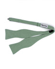 Sage Green Bow Tie Self Tie EMME - MYTIESHOP | Groomsmen groom wedding-Sage Green Self tie bow tie for men 100% Cotton Flannel Handmade Adjustable to fit most neck sizes 13 3/4" - 18" Color: Sage Green Matches Fabric Swatch: BIRDY GREY: Crepe Sage & DAVIDS BRIDAL: Dusty Sage Great for Prom Dinners Interviews Photo shoots Photo sessions Dates Sage green self tie bow tie Suede for weddings and events. Great anniversary present and gift. Sea glass color scheme weddings. Also great gift for the groo