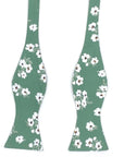 Sage Green Floral Bow Tie Men Self Tie - AUGUST - MYTIESHOP-Floral bow tie men - August floral bow tie - Color: Green 100% Cotton Flannel Handmade Adjustable to fit most neck sizes 13 3/4" - 18" Great for: Weddings Elopements Gift Anniversaries Events This beautiful bow tie is perfect for an elopement or wedding. The sage green and off white flowers on this bow tie make it perfect for a spring or summer wedding. The self tie bow tie makes it easy to adjust and fit to your size. This bow tie woul