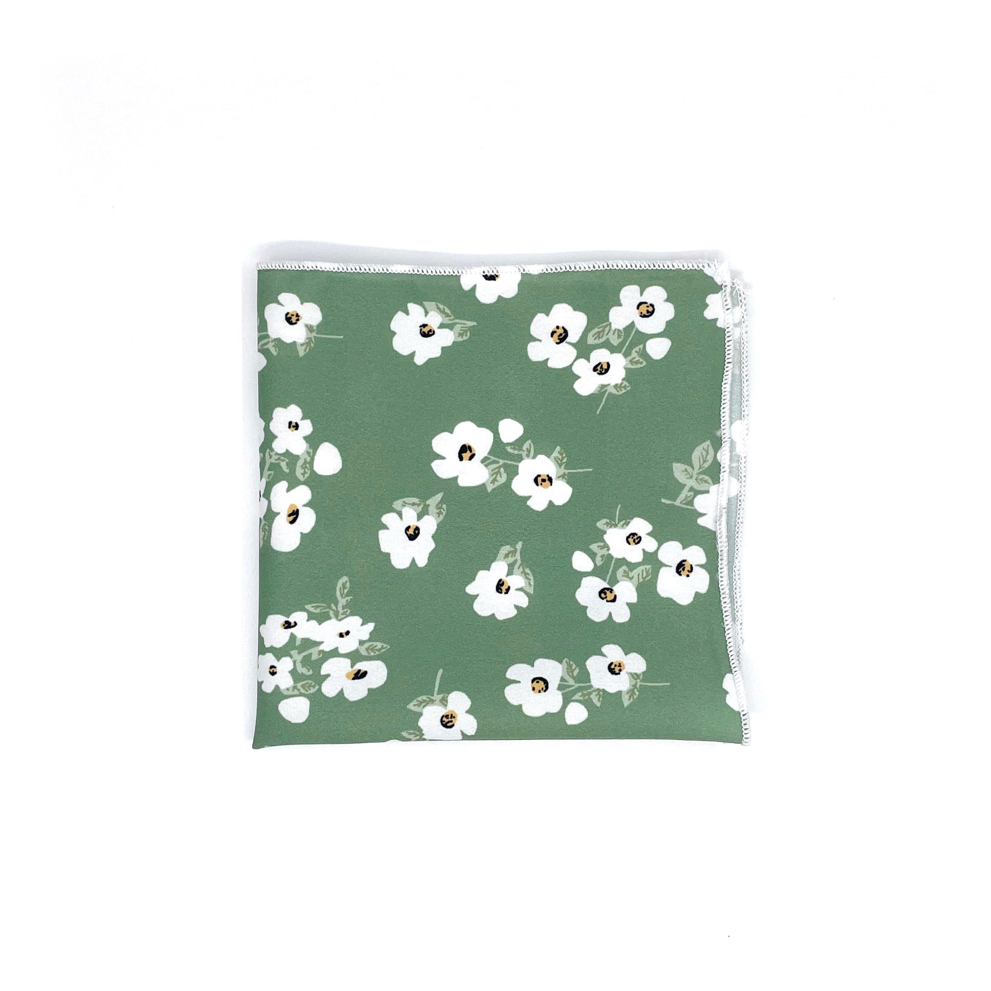 Sage Green Floral Pocket Square AUGUST Mytieshop Sage Green Floral Pocket square Color: Green Item Length: 23 cm ( 9 inches)Item Width : 22 cm (8.6 inches) Matching Necktie Add a touch of elegance to your look with this AUGUST Floral Pocket Square. Made with high-quality fabric, as a result this pocket square is perfect for any formal occasion. The beautiful floral design is sure to make you stand out from the crowd, and whether you're attending a wedding, a job interview, or a fancy dinner part