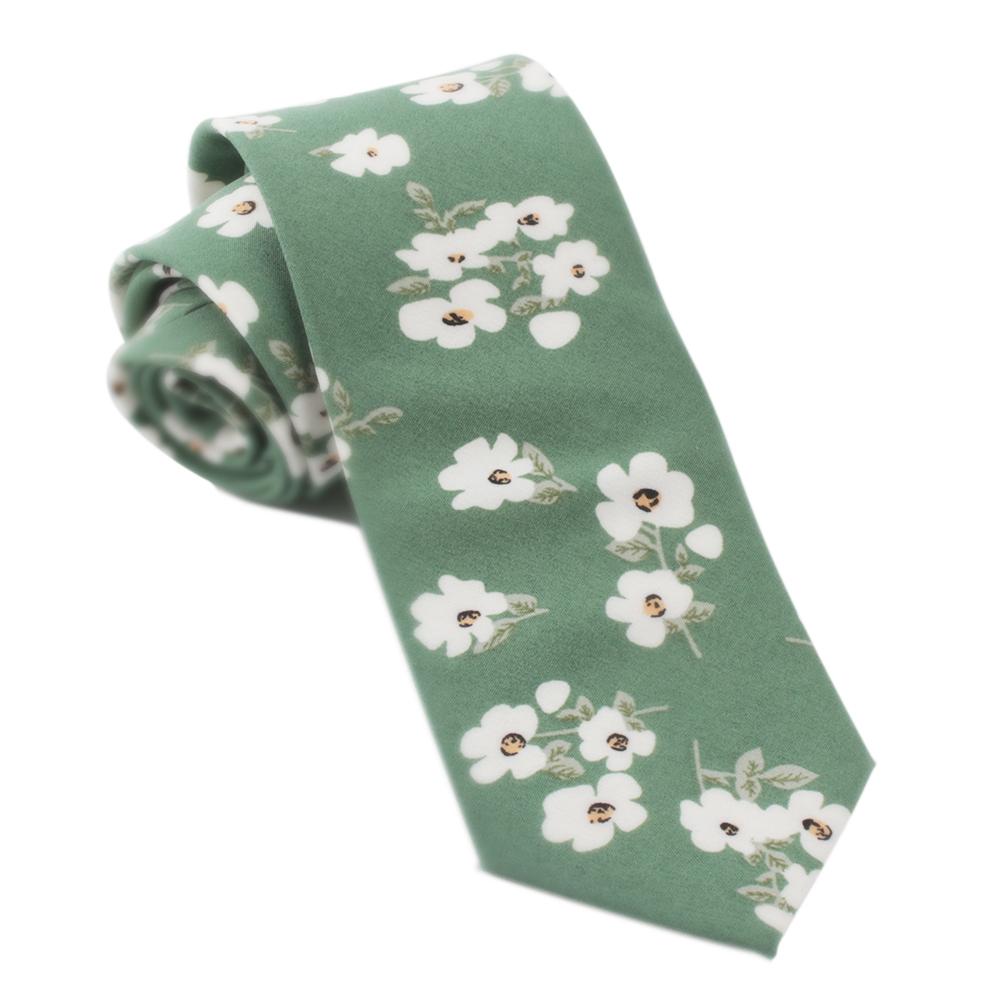 Sage Green Floral Tie 2.36" AUGUST - MYTIESHOP-Neckties-Sage green floral tie Mytieshop wedding tie green flower tie neckties skinny ties wedding photography Floral Necktie for weddings prom skinny ties-Mytieshop. Skinny ties for weddings anniversaries. Father of bride. Groomsmen. Cool skinny neckties for men. Neckwear for prom, missions and fancy events. Gift ideas for men. Anniversaries ideas. Wedding aesthetics. Flower ties. Dry flower ties.