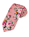 Salmon Pink Floral Tie 2.36" MILLIE - MYTIESHOP | Floral print ties-Neckties-Men’s Floral Necktie for weddings and events, great for prom and anniversary gifts. Blush pink Mens floral ties near me us ties tie salmon pink floral -Mytieshop. Skinny ties for weddings anniversaries. Father of bride. Groomsmen. Cool skinny neckties for men. Neckwear for prom, missions and fancy events. Gift ideas for men. Anniversaries ideas. Wedding aesthetics. Flower ties. Dry flower ties.