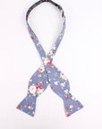 Steel Blue Floral Bow Tie Self Tie NEIL by Mytieshop-Neil Bow Tie 100% Cotton Flannel Handmade Adjustable to fit most neck sizes 13 3/4" - 18" Color: Sage Blue Great for Prom Dinners Interviews Photo shoots Photo sessions Dates Groom to stand out between his Groomsmen pair them up with neckties while he wears the bow tie. Floral self tie bow tie for weddings and events. Great anniversary present and gift. Also great gift for the groom and his groomsmen to wear at the wedding, and don’t forget th