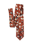 Terracotta Floral Skinny Tie 2.36" Phoebe MYTIESHOP-Neckties-Terracotta Floral Skinny Tie Men’s Floral Necktie for weddings and events, great for prom and anniversary gifts. Mens floral ties dry flowers tie us ties-Mytieshop. Skinny ties for weddings anniversaries. Father of bride. Groomsmen. Cool skinny neckties for men. Neckwear for prom, missions and fancy events. Gift ideas for men. Anniversaries ideas. Wedding aesthetics. Flower ties. Dry flower ties.