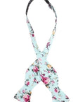 Turquoise Floral Bow Tie Self Tie (AZURE) MYTIESHOP-Turquoise Floral Bow Tie Self Tie 100% Cotton Flannel Handmade Adjustable to fit most neck sizes 13 3/4" - 18" Color: Blue / Teal Add a pop of color to your suit with this Azure bow tie. This teal bow tie is perfect for any formal occasion, whether it's a wedding, photo shoot, or night out on the town. The self-tie design means you can adjust it to your perfect fit, and the versatile teal color ensures you'll always make a statement. Great for