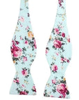 Turquoise Floral Bow Tie Self Tie (AZURE) MYTIESHOP-Turquoise Floral Bow Tie Self Tie 100% Cotton Flannel Handmade Adjustable to fit most neck sizes 13 3/4" - 18" Color: Blue / Teal Add a pop of color to your suit with this Azure bow tie. This teal bow tie is perfect for any formal occasion, whether it's a wedding, photo shoot, or night out on the town. The self-tie design means you can adjust it to your perfect fit, and the versatile teal color ensures you'll always make a statement. Great for 