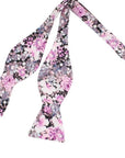 Violet Floral Bow Tie VIOLETA MYTIESHOP-Violet Floral Bow Tie 100% Cotton Flannel Handmade Adjustable to fit most neck sizes 13 3/4" - 18" Color: Black, Violet and Gray Great for Prom Dinners Interviews Photo shoots Photo sessions Dates Groom to stand out between his Groomsmen pair them up with neckties while he wears the bow tie. Floral self tie bow tie for weddings and events. Great anniversary present and gift. Also great gift for the groom and his groomsmen to wear at the wedding, and don’t