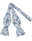White Floral Bow Tie Self Tie WISTERIA MYTIESHOP-White Floral Bow Tie - Wisteria Bow Tie 100% Cotton Flannel Handmade Adjustable to fit most neck sizes 13 3/4" - 18" Color: White Great for Prom Dinners Interviews Photo shoots Photo sessions Dates Groom to stand out between his Groomsmen pair them up with neckties while he wears the bow tie. Floral self tie bow tie for weddings and events. Great anniversary present and gift. Also great gift for the groom and his groomsmen to wear at the wedding,