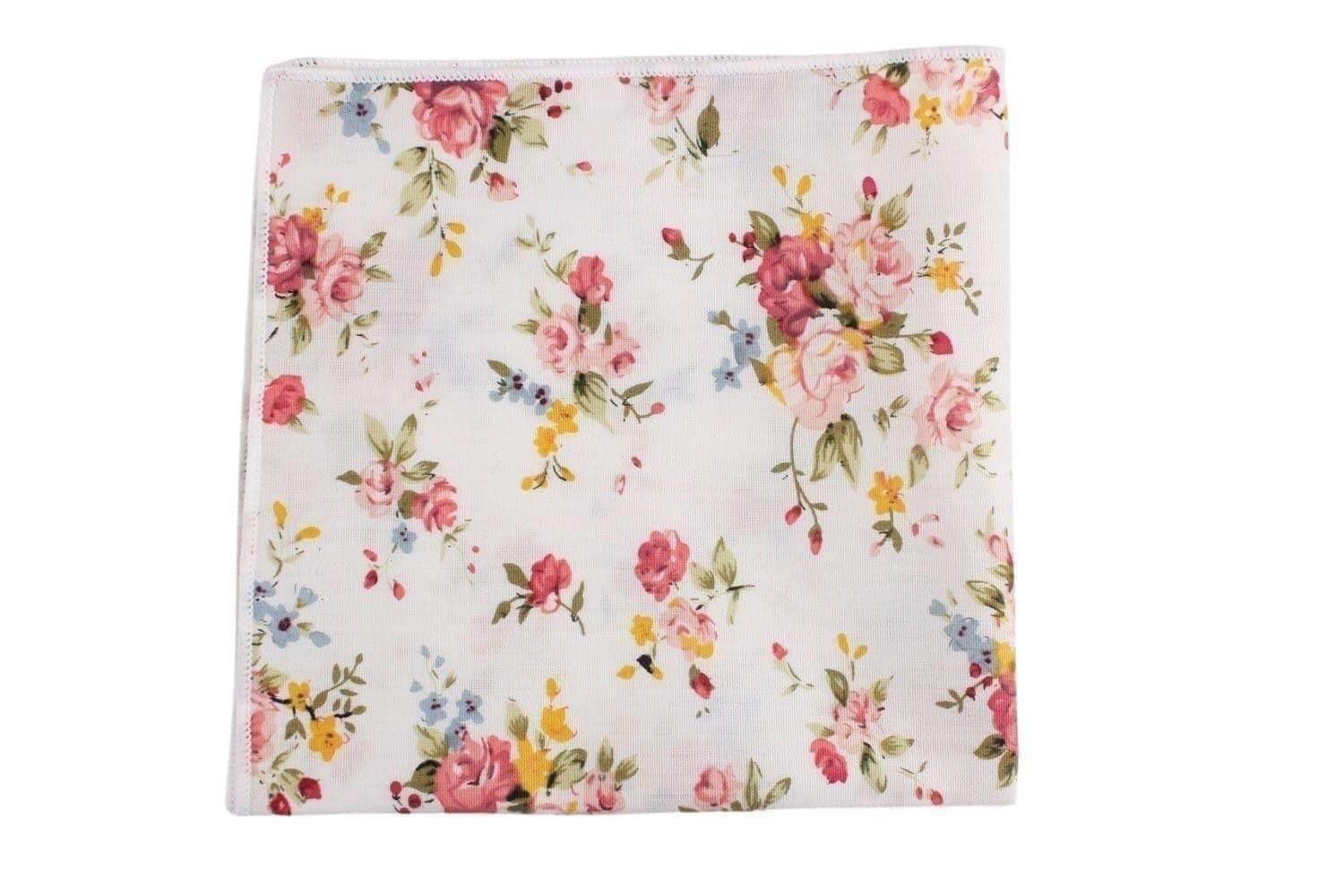 White Floral Pocket Square BENJAMIN Mytieshop White Floral Pocket Square Material CottonItem Length: 23 cm ( 9 inches)Item Width : 22 cm (8.6 inches) BENJAMIN Floral Pocket Square is the perfect accessory for any gentleman. This pocket square features a white floral print that is perfect for any occasion. Whether you are dressing up for a formal event or just adding a touch of style to your everyday look, this pocket square is a great way to do it. Great For: Weddings elopements Engagements Phot
