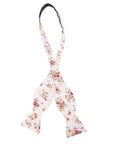 White Floral Self Tie Bow Tie BENJAMIN MYTIESHOP-White Floral Self Tie Bow Tie - Benjamin Bow Tie 100% Cotton Flannel Handmade Adjustable to fit most neck sizes 13 3/4" - 18" Color: White Great for Prom Dinners Interviews Photo shoots Photo sessions Dates Groom to stand out between his Groomsmen pair them up with neckties while he wears the bow tie. Floral self tie bow tie for weddings and events. Great anniversary present and gift. Also great gift for the groom and his groomsmen to wear at the