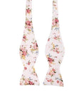 White Floral Self Tie Bow Tie BENJAMIN MYTIESHOP-White Floral Self Tie Bow Tie - Benjamin Bow Tie 100% Cotton Flannel Handmade Adjustable to fit most neck sizes 13 3/4" - 18" Color: White Great for Prom Dinners Interviews Photo shoots Photo sessions Dates Groom to stand out between his Groomsmen pair them up with neckties while he wears the bow tie. Floral self tie bow tie for weddings and events. Great anniversary present and gift. Also great gift for the groom and his groomsmen to wear at the