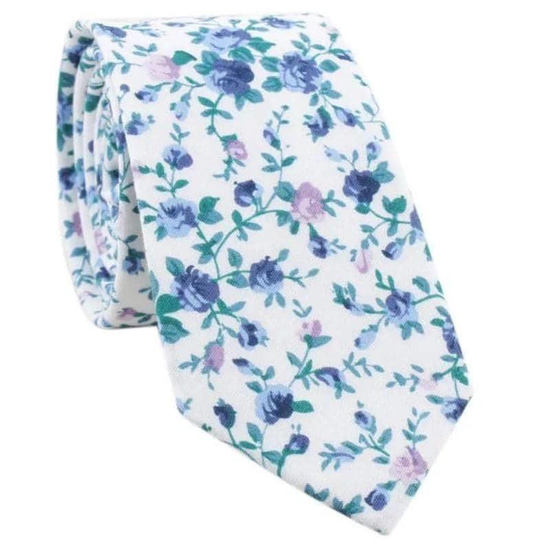 White Floral Skinny Tie 2.36" Skinny WISTERIA MYTIESHOP-Neckties-White Floral Skinny Tie WISTERIA Floral Necktie for weddings and events, great for prom and anniversary gifts. Mens floral ties near me us ties tie-Mytieshop. Skinny ties for weddings anniversaries. Father of bride. Groomsmen. Cool skinny neckties for men. Neckwear for prom, missions and fancy events. Gift ideas for men. Anniversaries ideas. Wedding aesthetics. Flower ties. Dry flower ties.