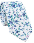 White Floral Skinny Tie 2.36" Skinny WISTERIA MYTIESHOP-Neckties-White Floral Skinny Tie WISTERIA Floral Necktie for weddings and events, great for prom and anniversary gifts. Mens floral ties near me us ties tie-Mytieshop. Skinny ties for weddings anniversaries. Father of bride. Groomsmen. Cool skinny neckties for men. Neckwear for prom, missions and fancy events. Gift ideas for men. Anniversaries ideas. Wedding aesthetics. Flower ties. Dry flower ties.