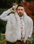 White Floral Tie 2.36" IADA - MYTIESHOP-Neckties-Mens floral ties near me us ties tie shops cool ties skinny tie Cotton slim mytieshop flower ideas gifts for him white off white off-white cream White-Mytieshop. Skinny ties for weddings anniversaries. Father of bride. Groomsmen. Cool skinny neckties for men. Neckwear for prom, missions and fancy events. Gift ideas for men. Anniversaries ideas. Wedding aesthetics. Flower ties. Dry flower ties.