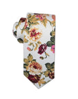White Floral Tie 2.36" IADA - MYTIESHOP-Neckties-Mens floral ties near me us ties tie shops cool ties skinny tie Cotton slim mytieshop flower ideas gifts for him white off white off-white cream White-Mytieshop. Skinny ties for weddings anniversaries. Father of bride. Groomsmen. Cool skinny neckties for men. Neckwear for prom, missions and fancy events. Gift ideas for men. Anniversaries ideas. Wedding aesthetics. Flower ties. Dry flower ties.