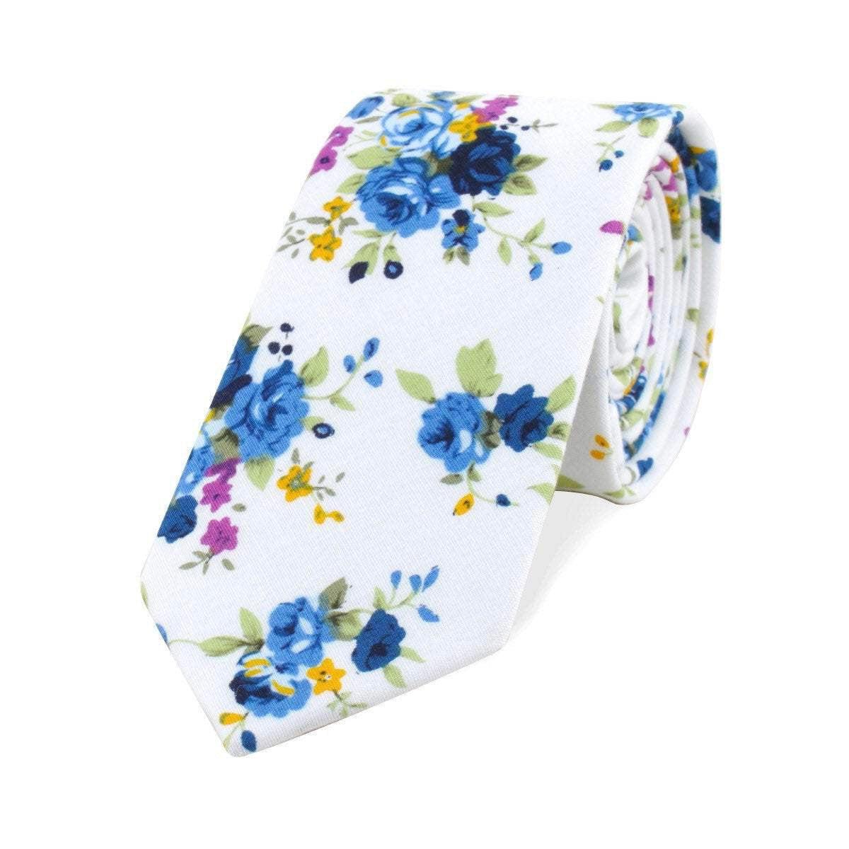 White Floral Tie 2.36