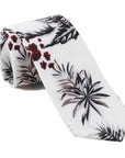 White Floral Tie for Men COCO-Neckties-White Floral Tie for Men Floral Necktie Palm print skinny tie floral ties for weddings and events great for prom and gifts Mens ties near me us tie-Mytieshop. Skinny ties for weddings anniversaries. Father of bride. Groomsmen. Cool skinny neckties for men. Neckwear for prom, missions and fancy events. Gift ideas for men. Anniversaries ideas. Wedding aesthetics. Flower ties. Dry flower ties.