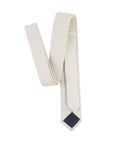 White Skinny Tie 2.36" NATE - MYTIESHOP-Neckties-Floral skinny tie for anniversaries weddings prom and other events. Flower cotton necktie cream tie off white tie solid color floral ties wedding-Mytieshop. Skinny ties for weddings anniversaries. Father of bride. Groomsmen. Cool skinny neckties for men. Neckwear for prom, missions and fancy events. Gift ideas for men. Anniversaries ideas. Wedding aesthetics. Flower ties. Dry flower ties.