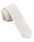 White Skinny Tie 2.36" NATE - MYTIESHOP-Neckties-Floral skinny tie for anniversaries weddings prom and other events. Flower cotton necktie cream tie off white tie solid color floral ties wedding-Mytieshop. Skinny ties for weddings anniversaries. Father of bride. Groomsmen. Cool skinny neckties for men. Neckwear for prom, missions and fancy events. Gift ideas for men. Anniversaries ideas. Wedding aesthetics. Flower ties. Dry flower ties.