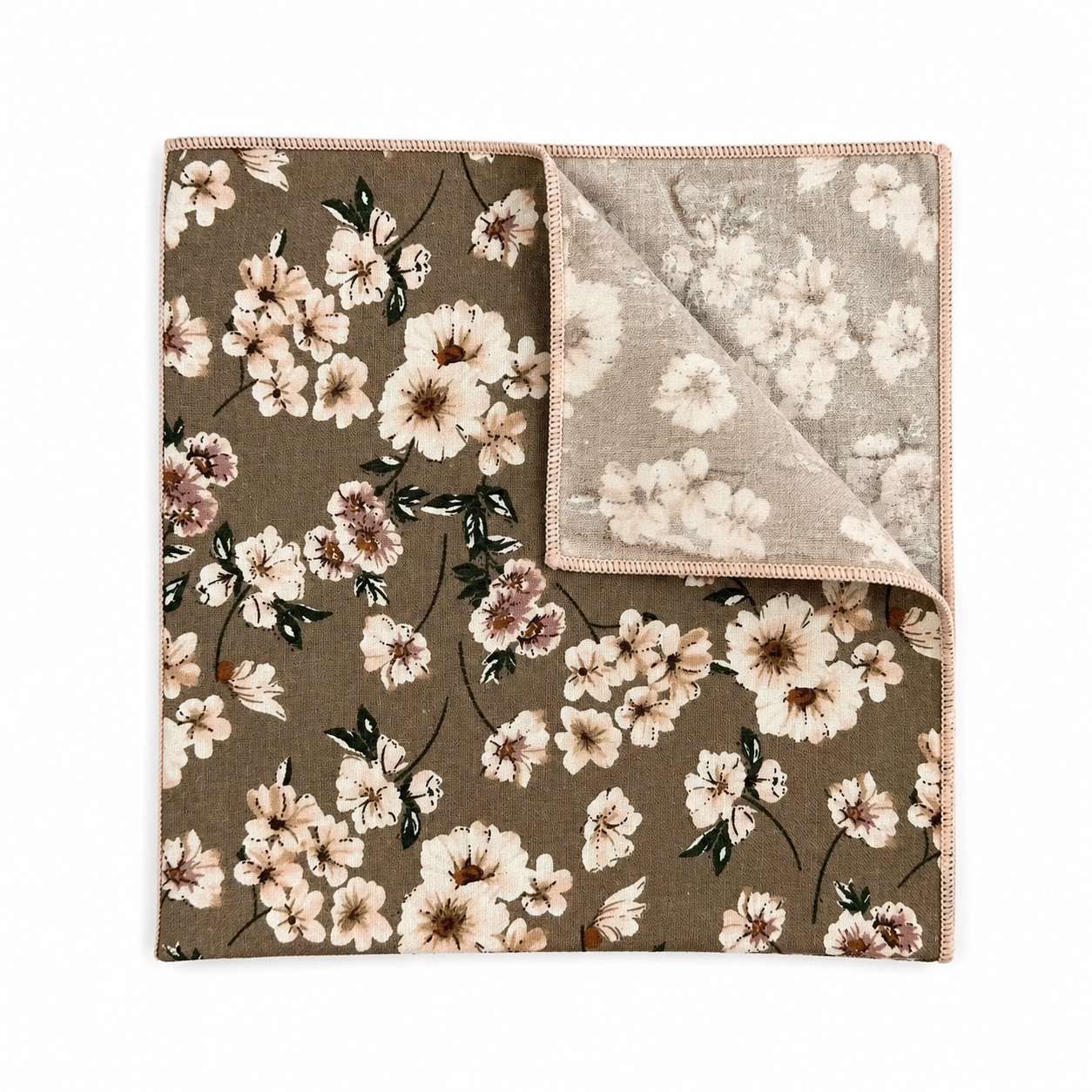 Taupe Floral Pocket Square DEAN - MYTIESHOP | taupe green floral Mytieshop Gray and Green Floral Pocket Square Material CottonItem Length: 23 cm ( 9 inches)Item Width : 22 cm (8.6 inches) Color: Gray Great for: Groom Groomsmen Wedding Shoots Formal Prom Fancy Parties Gifts and presents