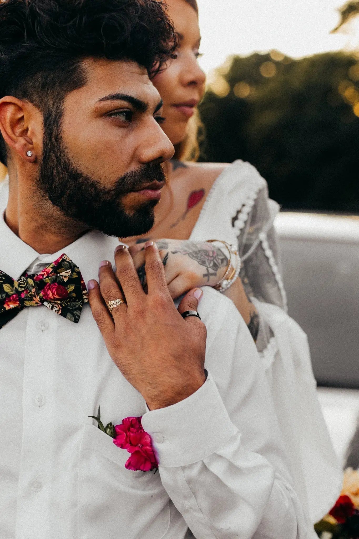 Bow online tie floral