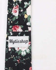 Black Floral Skinny Tie 2.36” DAN - MYTIESHOP-Neckties-Black Floral Skinny Tie Show your style and sophistication with this DAN Black Floral Skinny Tie. Ideal for a groom's wedding day, or as a sharp addition-Mytieshop. Skinny ties for weddings anniversaries. Father of bride. Groomsmen. Cool skinny neckties for men. Neckwear for prom, missions and fancy events. Gift ideas for men. Anniversaries ideas. Wedding aesthetics. Flower ties. Dry flower ties.