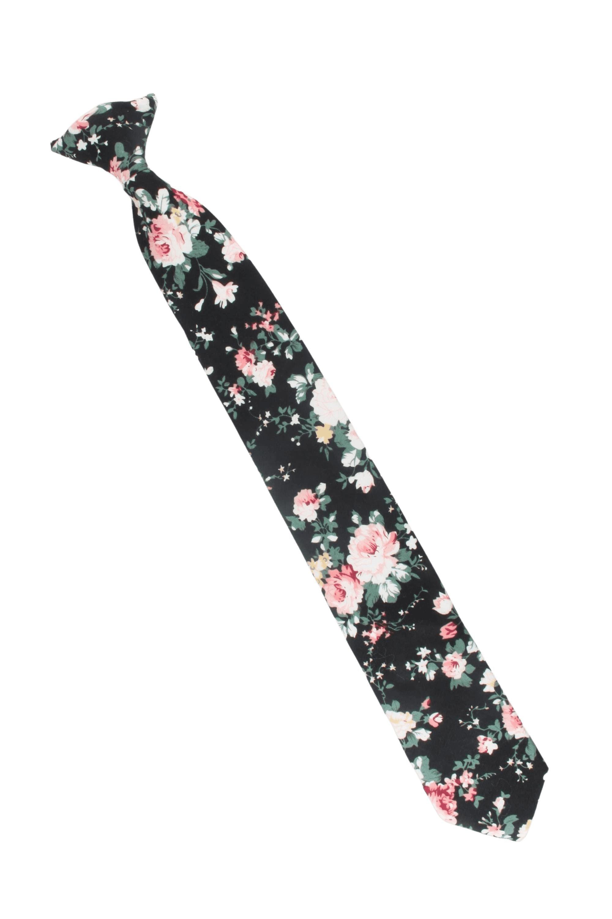 Black Floral Tie for kids, clip on tie for children kids teens DAN MYTIESHOP-Black Floral Tie for kids Material:Cotton Blend Approx Size: Max width: 6.5 cm / 2.4 inches 9-24 months 26 CM2-5 years 31 CM9-11 Years 43 CM Color: Black Great for: Prom Dinners Interviews Photo shoots Photo sessions Dates Engagement pictures Western weddings Floral Cotton necktie for babies and kids for weddings and events. Great anniversary present and gift. Also great gift for the groom and his groomsmen to wear at t