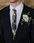 Blue Floral Tie skinny 2.36" HAMILTON - MYTIESHOP-Neckties-Blue Floral Tie skinny Hamilton Floral tie weddings and events, prom and anniversary gifts groom groomsmen gift ideas wedding photography brown-Mytieshop. Skinny ties for weddings anniversaries. Father of bride. Groomsmen. Cool skinny neckties for men. Neckwear for prom, missions and fancy events. Gift ideas for men. Anniversaries ideas. Wedding aesthetics. Flower ties. Dry flower ties.