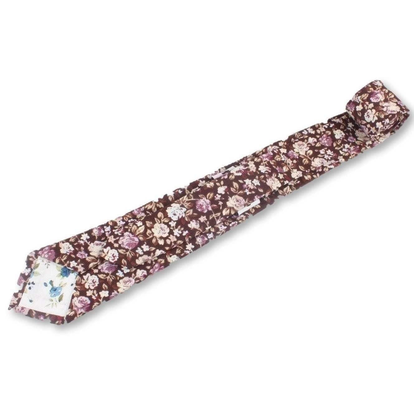 Brown Floral Tie 2 36 ALFRED MYTIESHOP brown-floral-tie-2-36-alfred-mytieshop