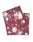 Burgundy Floral Pocket Square WESLEY MYTIESHOP Mytieshop Burgundy Floral Pocket Square Material Cotton Item Length: 23 cm ( 9 inches)Item Width : 22 cm (8.6 inches) Necktie Bow Tie Matching Clip on Ties for kids Matching Baby Bow Tie Color: Burgundy A dashing addition to any outfit. This burgundy floral pocket square is the perfect way to add a touch of personality to any outfit. Whether you're dressing up for a formal event or just want to look sharp for a day out, this pocket square is a great