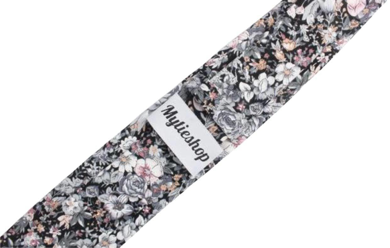Gray Floral Tie with Pink flowers and black base GABE-Neckties-Gray Floral Tie with Pink flowers and black base Men’s Floral Necktie for weddings and events, great for prom and anniversary gifts. Mens floral ties-Mytieshop. Skinny ties for weddings anniversaries. Father of bride. Groomsmen. Cool skinny neckties for men. Neckwear for prom, missions and fancy events. Gift ideas for men. Anniversaries ideas. Wedding aesthetics. Flower ties. Dry flower ties.