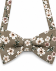 Gray Floral Bow Tie Self Tie DEAN