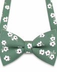 Sage Green Floral Bow Tie Men Self Tie - AUGUST - MYTIESHOP - Mytieshop
