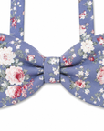 Steel Blue Floral Bow Tie Self Tie NEIL by Mytieshop - Mytieshop