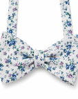 White Floral Bow Tie Self Tie WISTERIA MYTIESHOP - Mytieshop