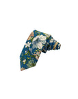 Blue Floral Skinny Tie 2.36" (SENIA)