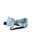 DEAN Kids Floral Bow tie for kids. Fits toddlers and babies. baby ow tie toddler bow tie floral for wedding and events groom groomsmen flower bow tie mytieshop ring bearer page boy bow tie white bow tie white and blue tie kids bowtie floral