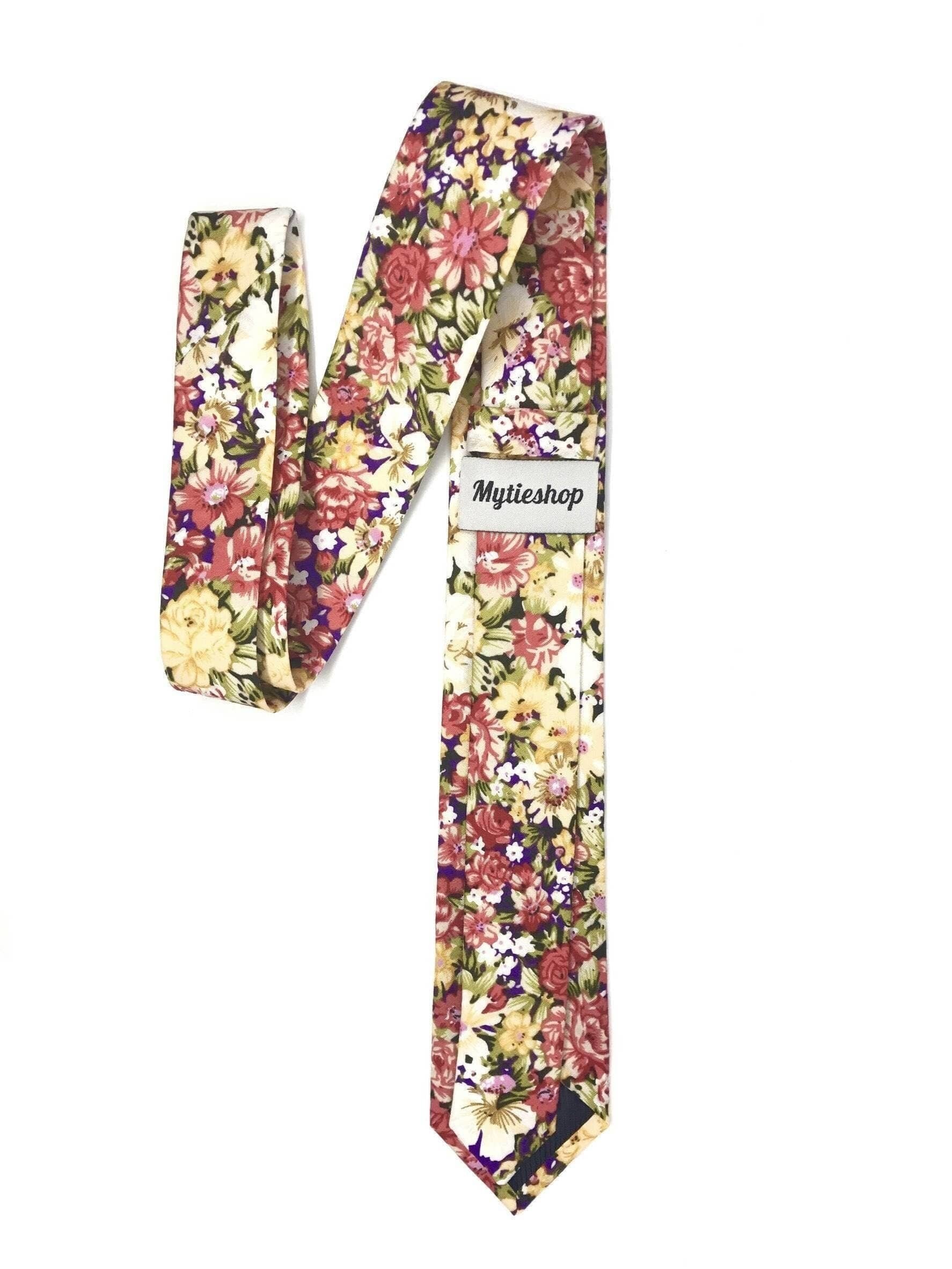 JACKSON Floral Skinny Tie 2.36"-Neckties-JACKSON Floral Skinny Tie weddings and events, great for prom and anniversary gifts. Mens floral ties near me us ties tie shops cool ties-Mytieshop. Skinny ties for weddings anniversaries. Father of bride. Groomsmen. Cool skinny neckties for men. Neckwear for prom, missions and fancy events. Gift ideas for men. Anniversaries ideas. Wedding aesthetics. Flower ties. Dry flower ties.