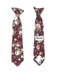 Kids Floral Clip On Tie in Burgundy 2.3” Mytieshop - WESLEY-Kids Floral clip on tie and chiidren. WESLEY burgundy Floral Clip On Tie. Material: Cotton Blend Approx Size: Width of ties: 6.5 cm / 2.4 inches Availble sizes: 9-24 months 26 CM (10.20 Inches in Length) 2-6years 31 CM (12.20 Inches in Length) 7-12 Years 43CM (16.92 Inches in Length) Color: Burgundy Looking for the perfect finishing touch for your child's outfit? Our Wesley burgundy Floral Clip On Tie is just what you need. This adorabl