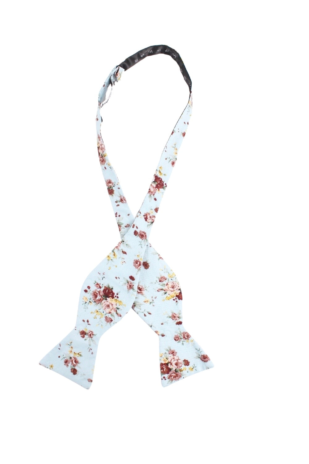 Light Blue Floral Self Tie Bow Tie SEAN-Light Blue Floral Self Tie Bow Tie 100% Cotton Flannel Handmade Adjustable to fit most neck sizes 13 3/4" - 18" Great for: Weddings Events Anniversaries Parties-Mytieshop
