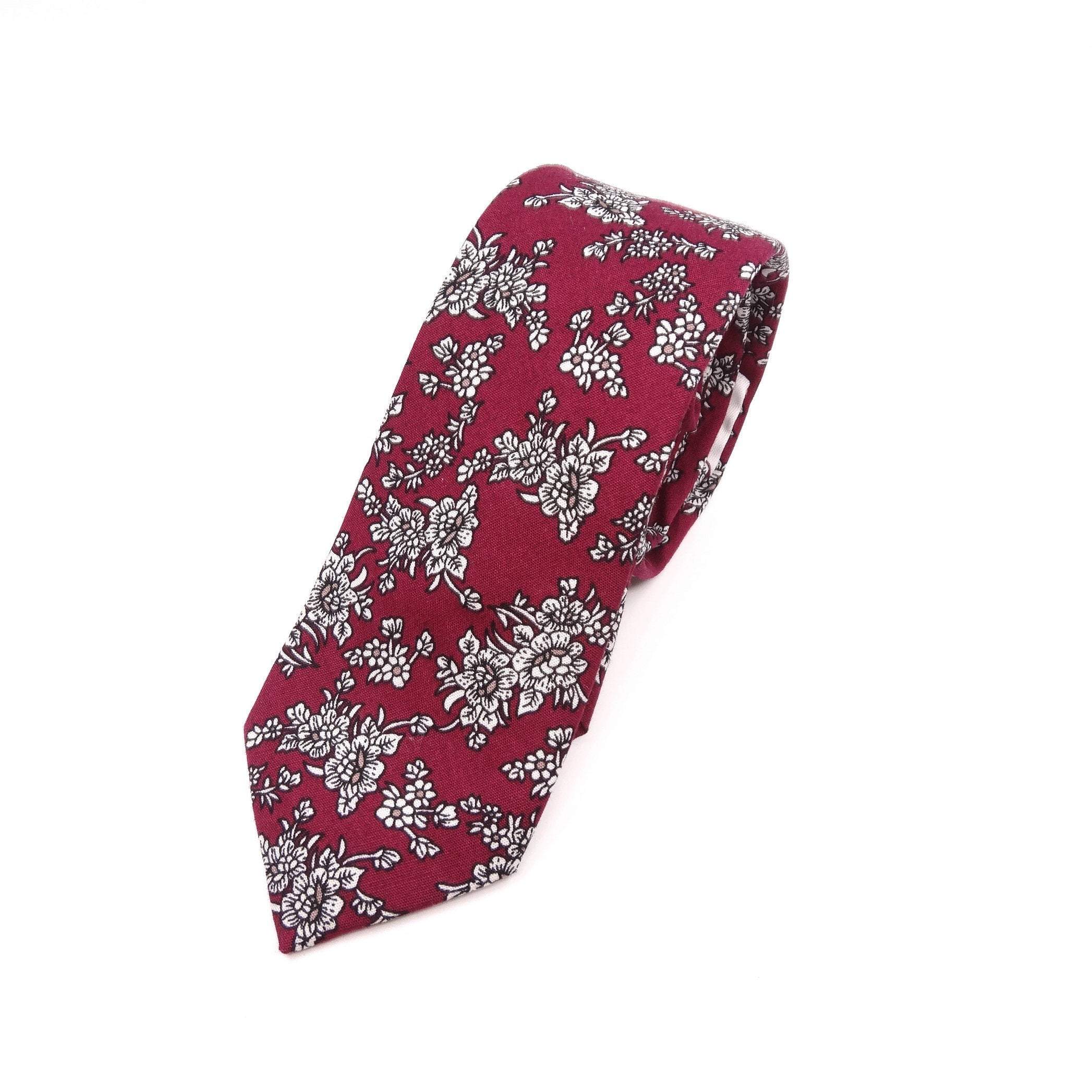 maroon floral ties