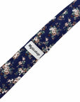NAVY Floral Tie 2.36" LAKE - MYTIESHOP-Neckties-Navy Floral Skinny Tie Men’s Floral Necktie for weddings events, great for prom anniversary gifts. Groom groomsmen father of bride blue floral tie-Mytieshop. Skinny ties for weddings anniversaries. Father of bride. Groomsmen. Cool skinny neckties for men. Neckwear for prom, missions and fancy events. Gift ideas for men. Anniversaries ideas. Wedding aesthetics. Flower ties. Dry flower ties.