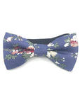 NEIL Kids Floral Pre-Tied Bow Tie-Pretied bow tie for kids and toddlers Strap is adjustablePre-Tied bowtieBow Tie 10.5 * 6CMColor: Blue Great for: Groom Groomsmen Wedding Shoots Formal Prom Fancy Parties Gifts and presents-Mytieshop