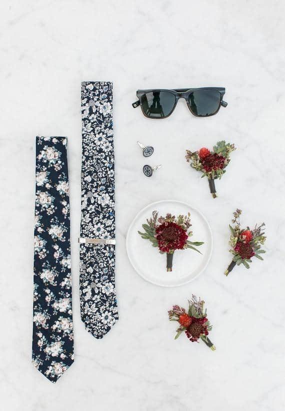 Jacquard flower dotwork tie, Olymp, Shop Skinny Ties