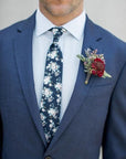 Navy Blue Floral Tie 2.36" FINLEY - MYTIESHOP-Neckties-Men’s Floral Necktie for weddings and events, great slim mytieshop flower ideas gifts for him Navy floral tie Navy blue floral tie blue tie blue flower-Mytieshop. Skinny ties for weddings anniversaries. Father of bride. Groomsmen. Cool skinny neckties for men. Neckwear for prom, missions and fancy events. Gift ideas for men. Anniversaries ideas. Wedding aesthetics. Flower ties. Dry flower ties.