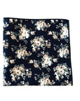 Navy Floral Pocket Square FINLEY - MYTIESHOP | Blue Floral print pocket square Mytieshop Navy Floral Pocket Square Material CottonItem Length: 23 cm ( 9 inches)Item Width : 22 cm (8.6 inches) Base Color: Navy Great for: Groom Groomsmen Wedding Shoots Formal Prom Fancy Parties Gifts and presents
