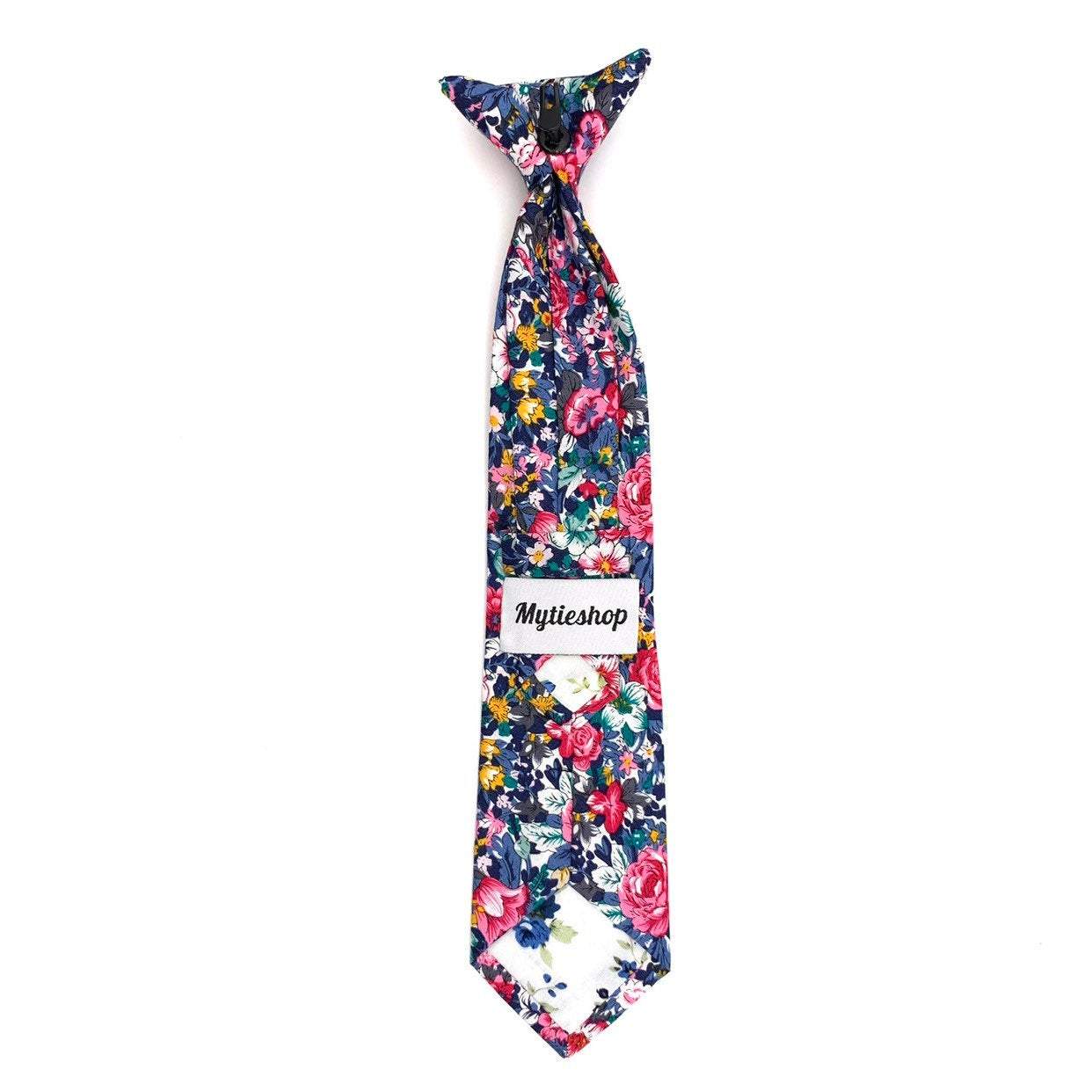 Pink Boys Floral Clip On Tie 2.3&quot; ROBERT MYTIESHOP-Material:Cotton Blend Approx Size: Max width: 6.5 cm / 2.4 inches 9-24 months 26 CM2-5 years 31 CM9-11 Years 43 CM Great for: Groom Groomsmen Wedding Shoots Formal Prom Fancy Parties Gifts and presents-Mytieshop