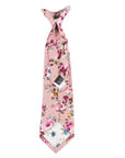 Pink Floral tie for Boys Floral Clip On Tie 2.3 MILLIE-Material:Cotton Blend Approx Size: Max width: 6.5 cm / 2.4 inches 9-24 months 26 CM2-5 years 31 CM9-11 Years 43 CM Add some spunk to your little one's wardrobe with this MILLIE Boys Floral Clip On Tie. This tie is made for boys and is a skinny tie with a floral pattern. It's the perfect way to add a pop of color and personality to any outfit. Whether your little guy is dressing up for a wedding or a special family dinner, he's sure to make a