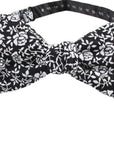 Rose - Men's Black and white Self Tie Bow Tie-Black and White Floral Bow Tie Color: Black and white 100% Cotton Flannel Handmade Adjustable to fit most neck sizes 13 3/4" - 18"-Mytieshop